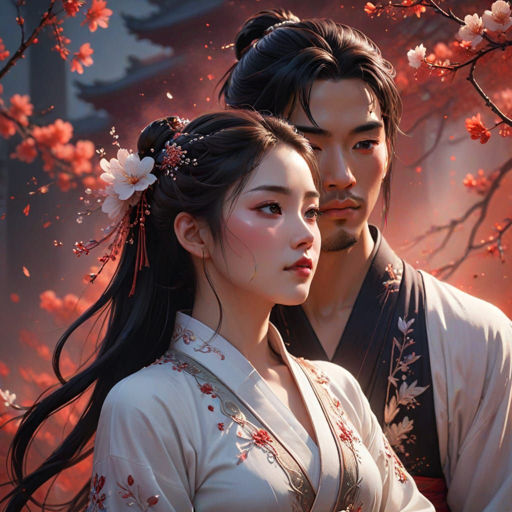 Inspired by Karla Ortiz and Guweiz with Makoto Shinkai's emo...