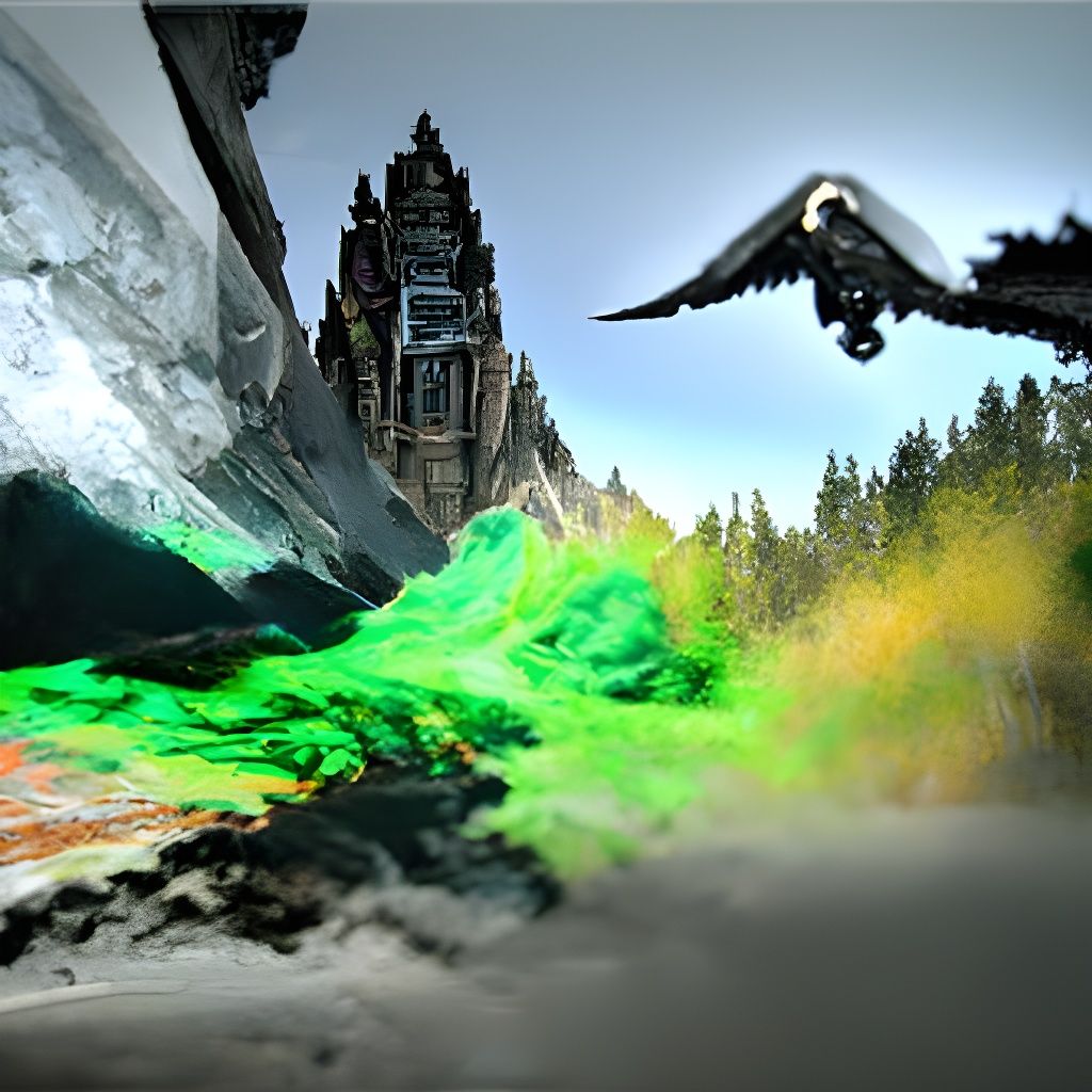 Screaming Eagle in Detailed Matte Painting