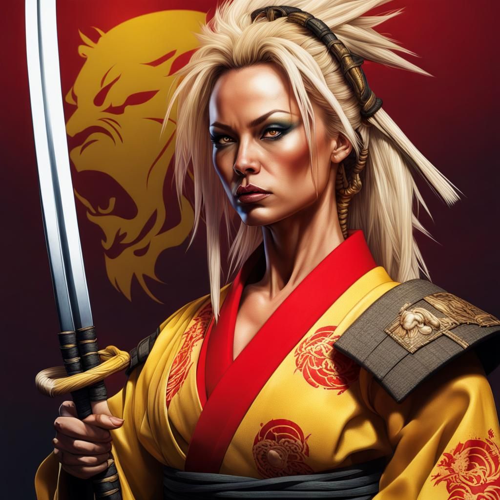 Lion Clan Samurai in Hyperrealistic Style