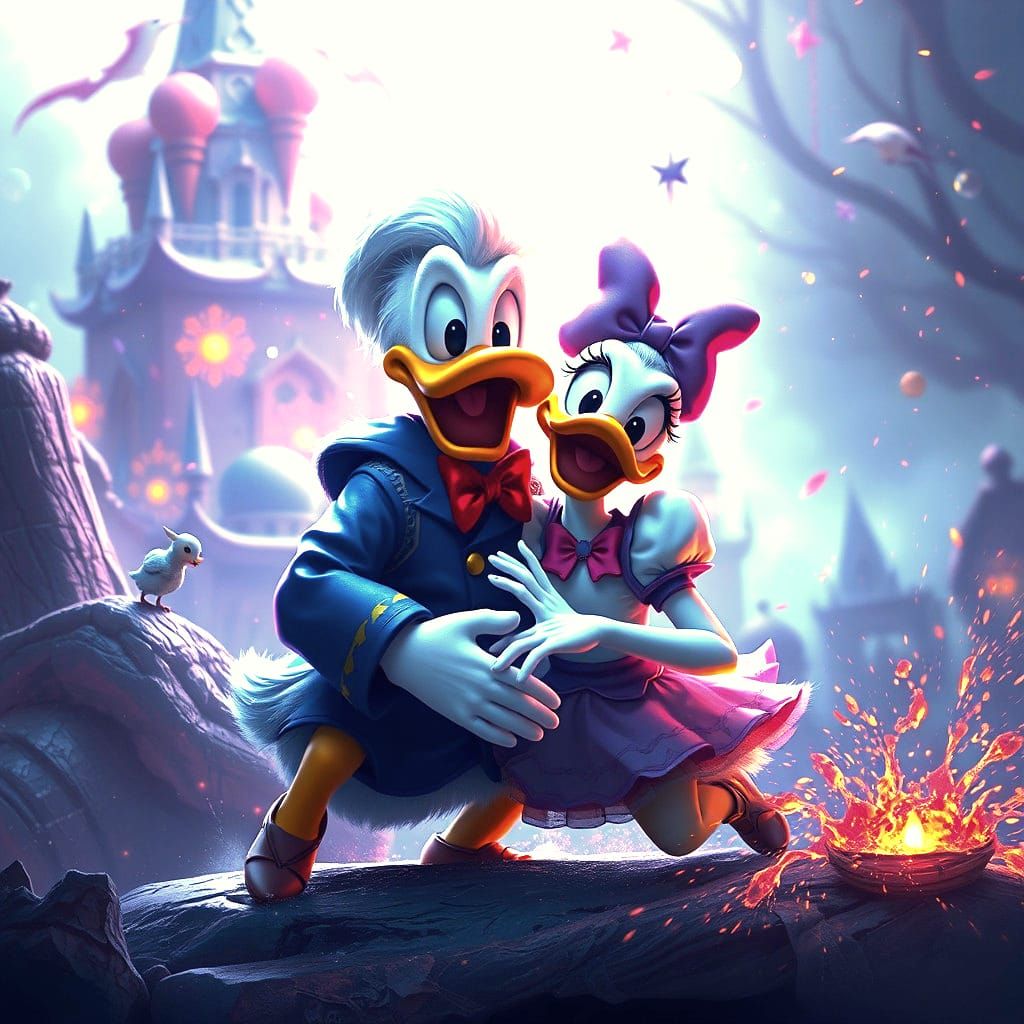 Donald and Daisy Celebrate: Detailed Matte Painting