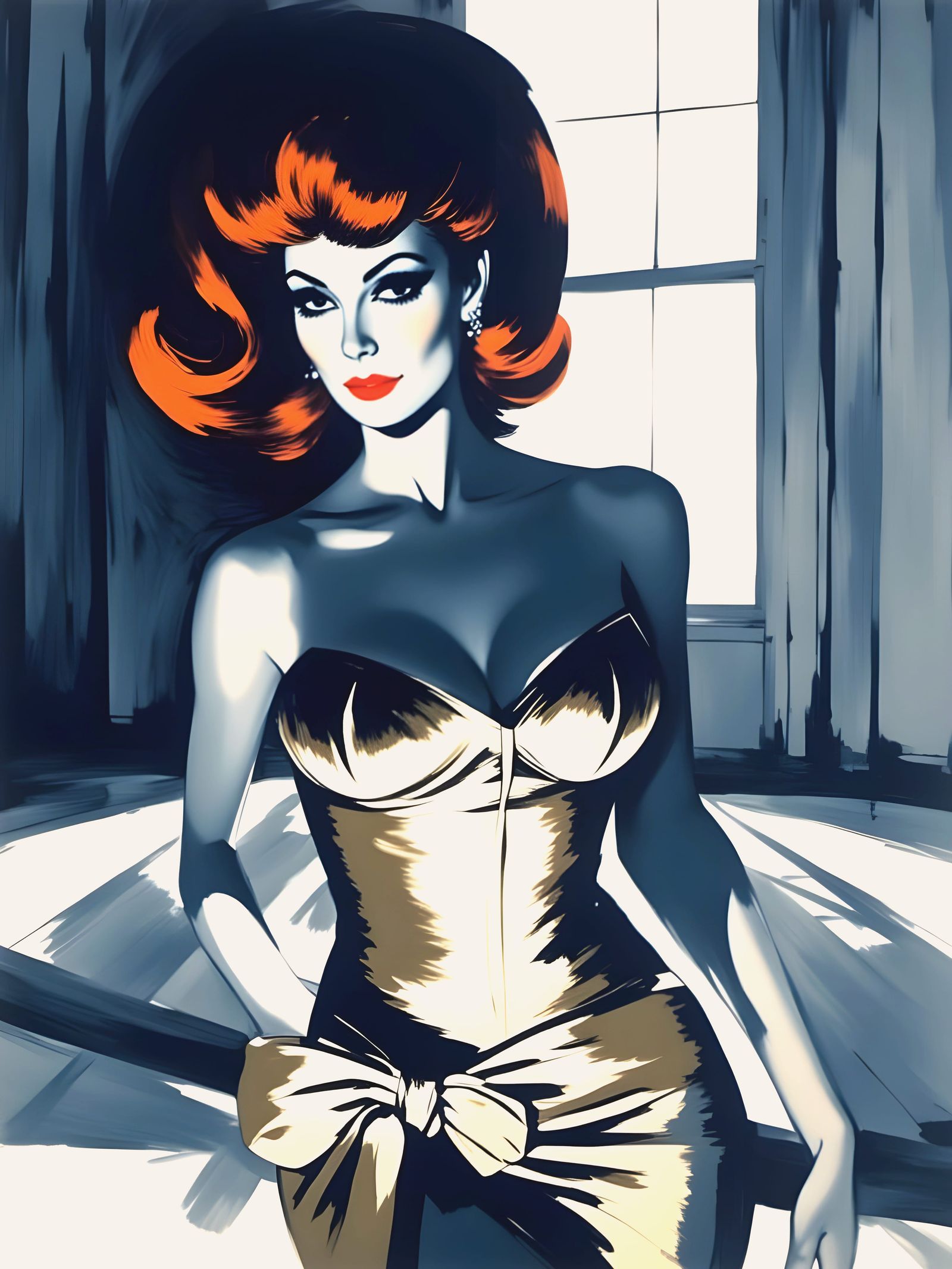 1960s Model in Abstract Expressionist Style