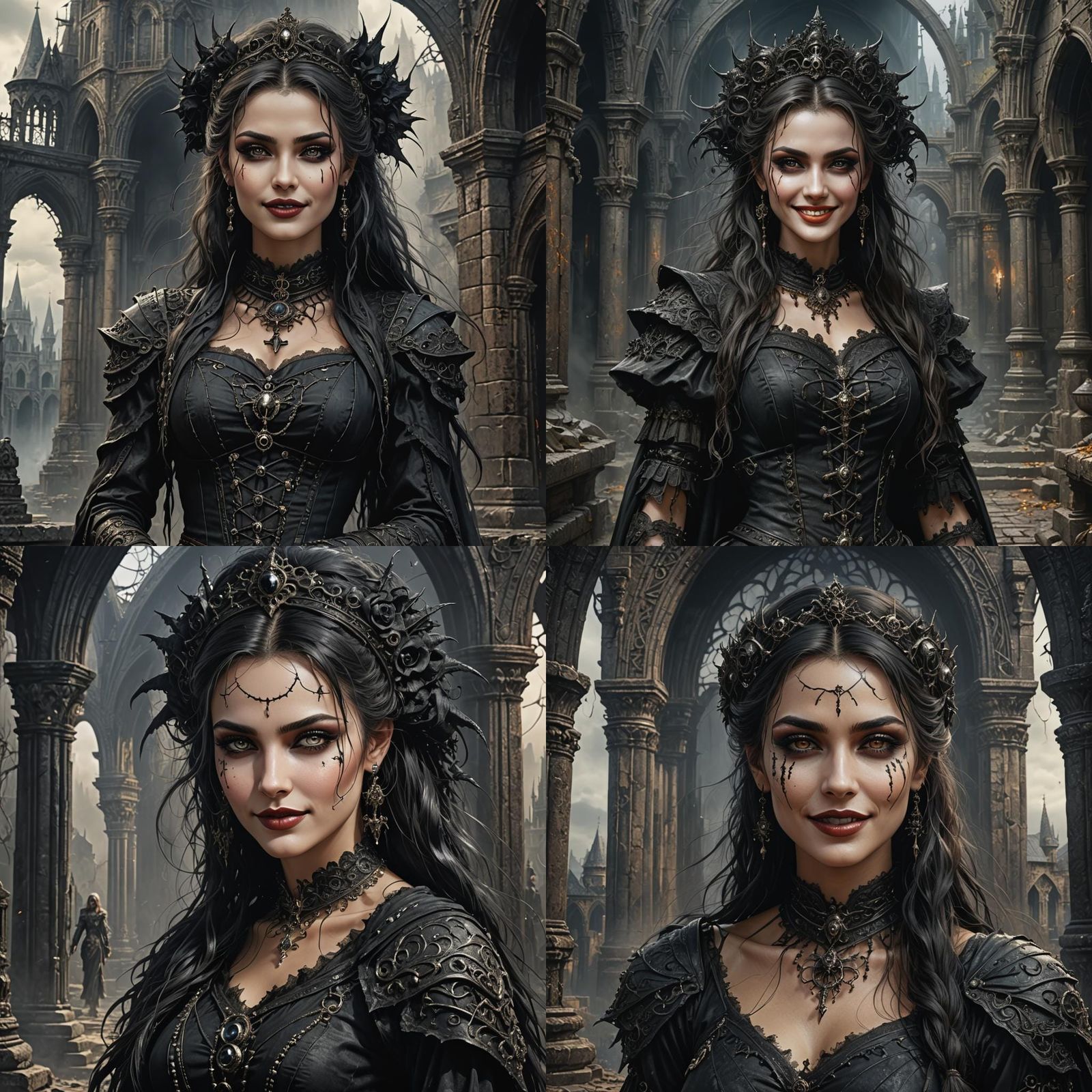 Beautiful Gothic Woman in the Style of Luis Royo