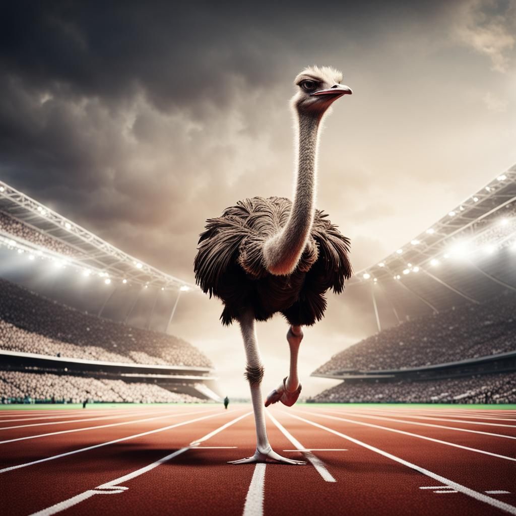 Ostrich Competes in Olympic 200m Sprint
