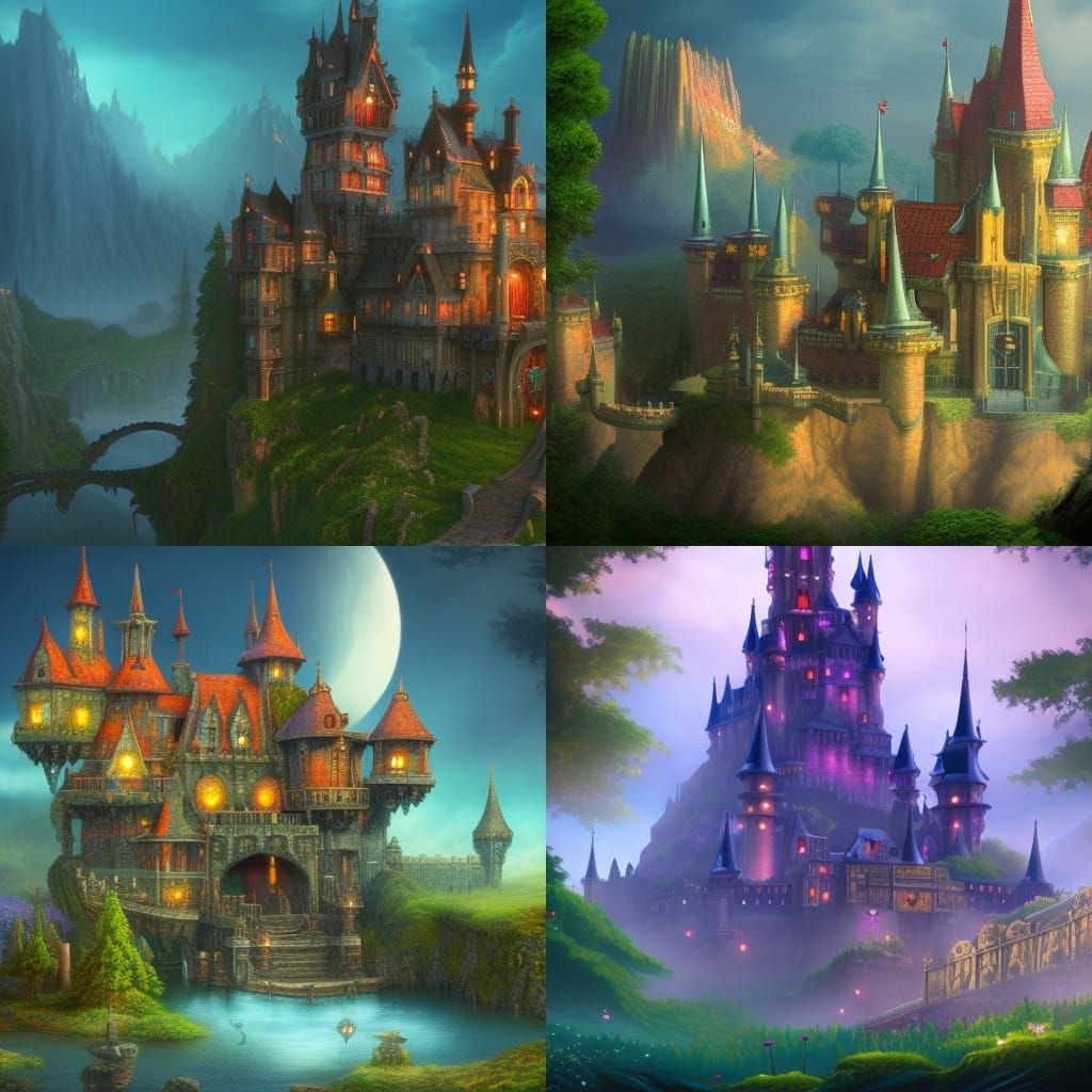 Detailed Fantasy Castle Concept Art in 8K