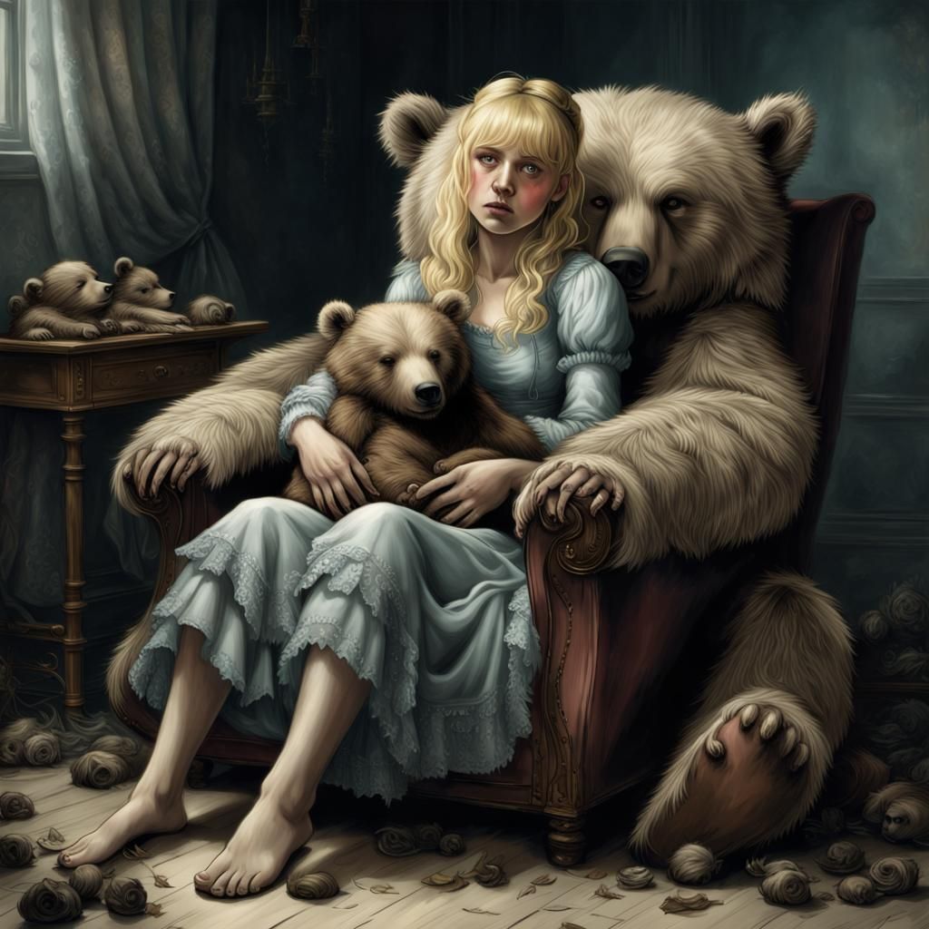 Horror Fairytale: Sinister Goldilocks Portrait