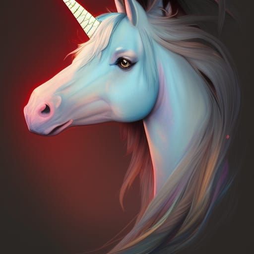 Majestic Unicorn Portrait in Hyperdetailed Style