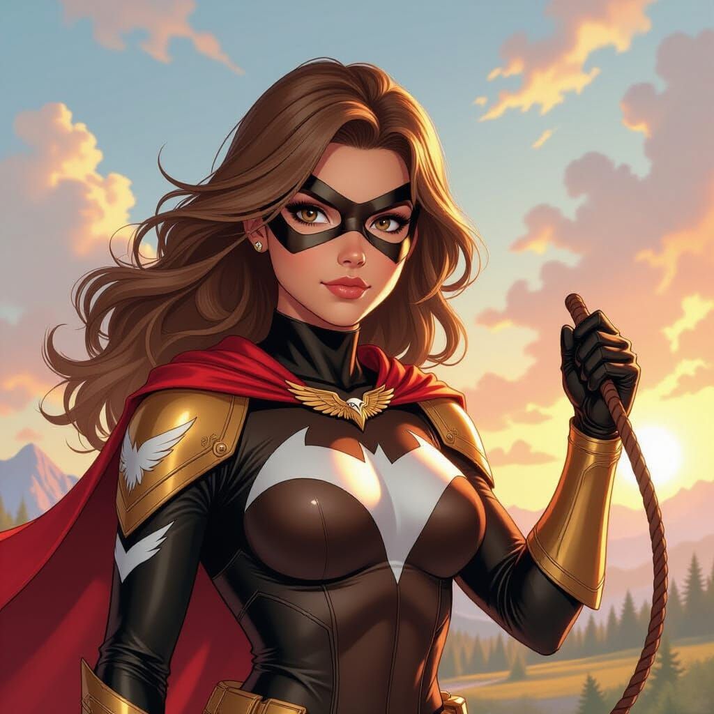 Teen Eagle Superhero in Canadian Landscape Art Style