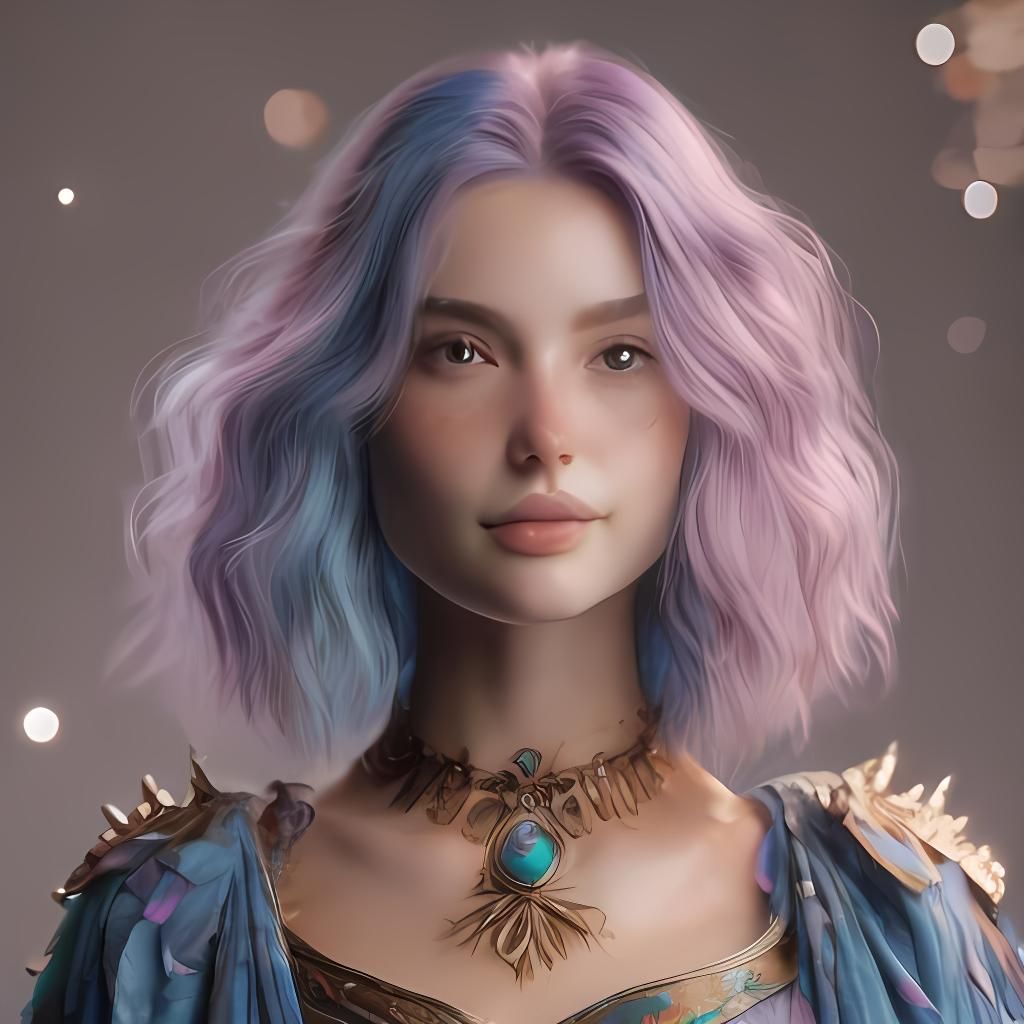 Radiant Magical Person Portrait in Semi-Realism