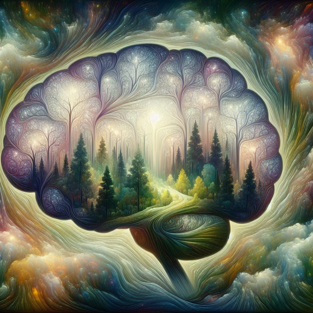Brain Forest: A Surreal Four-Dimensional Scene