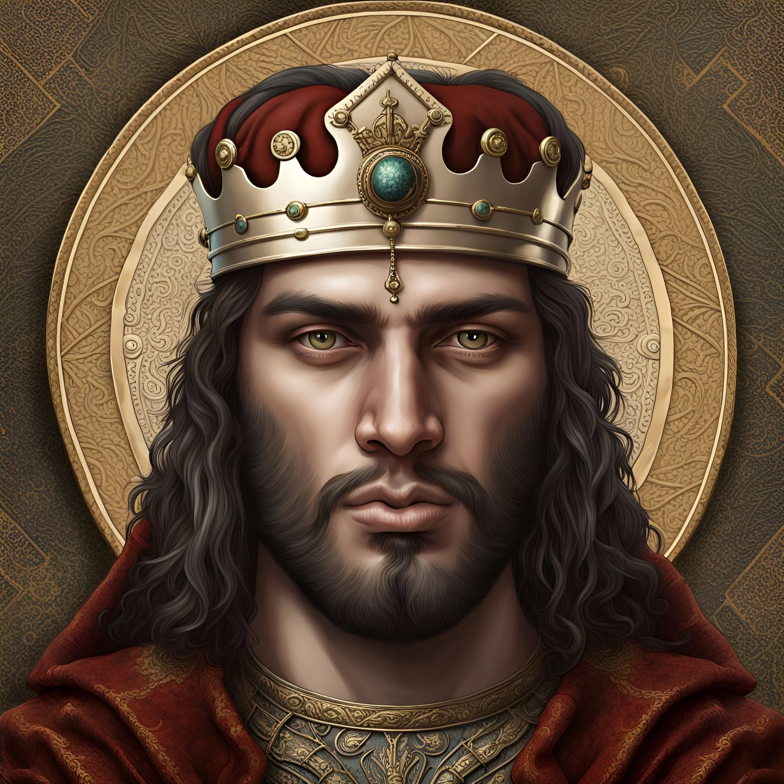 King Leon of Abkhazia: Hyperrealistic Digital Art Portrait