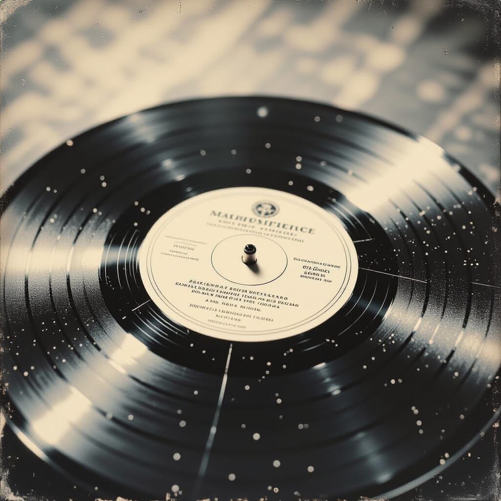 a macro view of a vinyl record