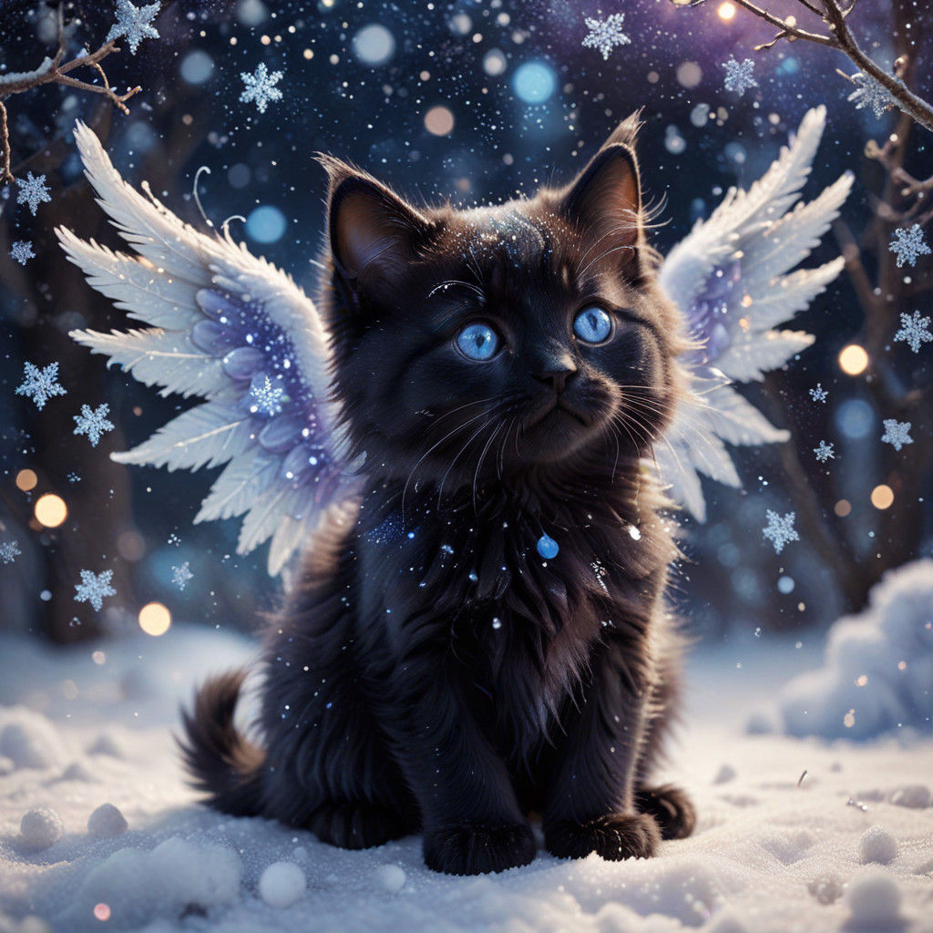 Serene Snow Angel Chibi in Digital Art