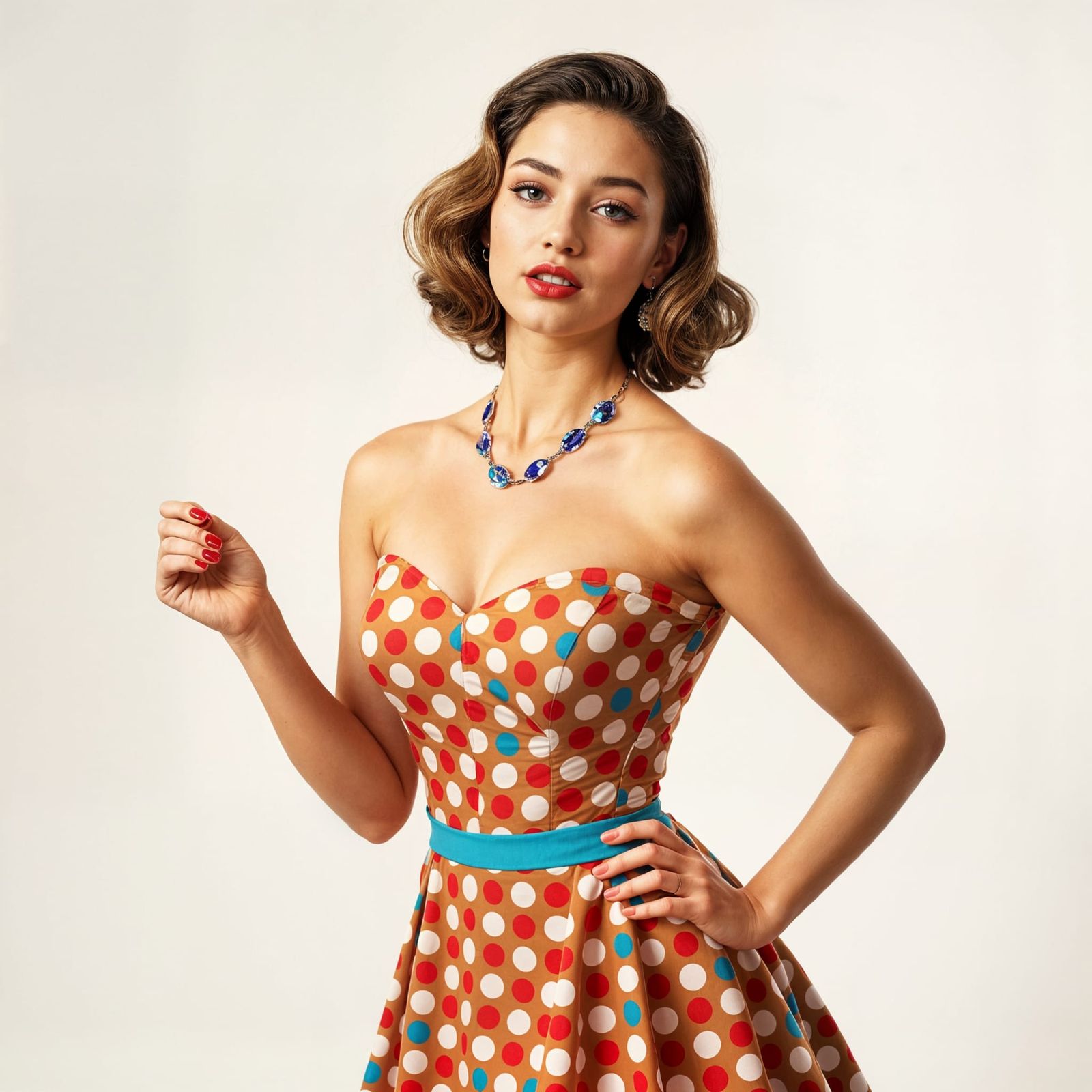Retro Polka Dot Dress on Gorgeous Model