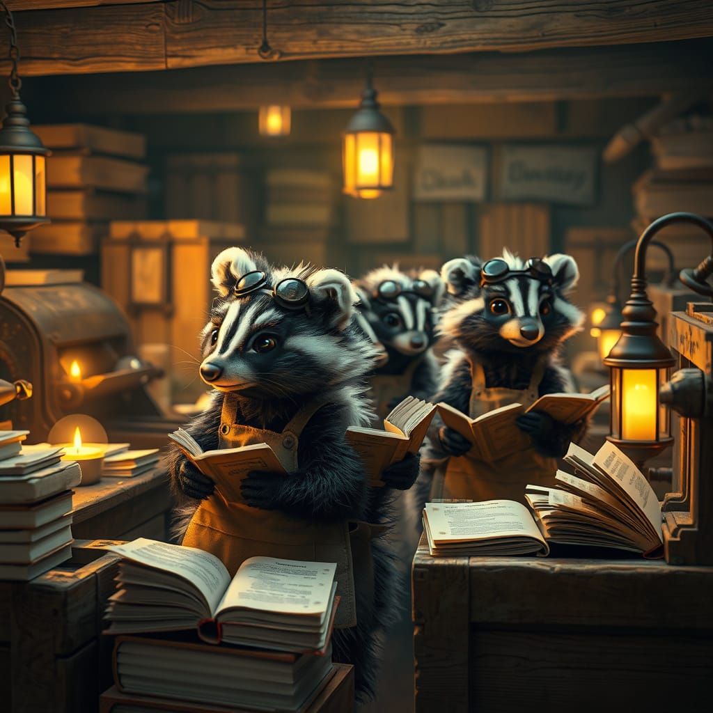 Whimsical Skunks at Rustic Charity Boot Camp