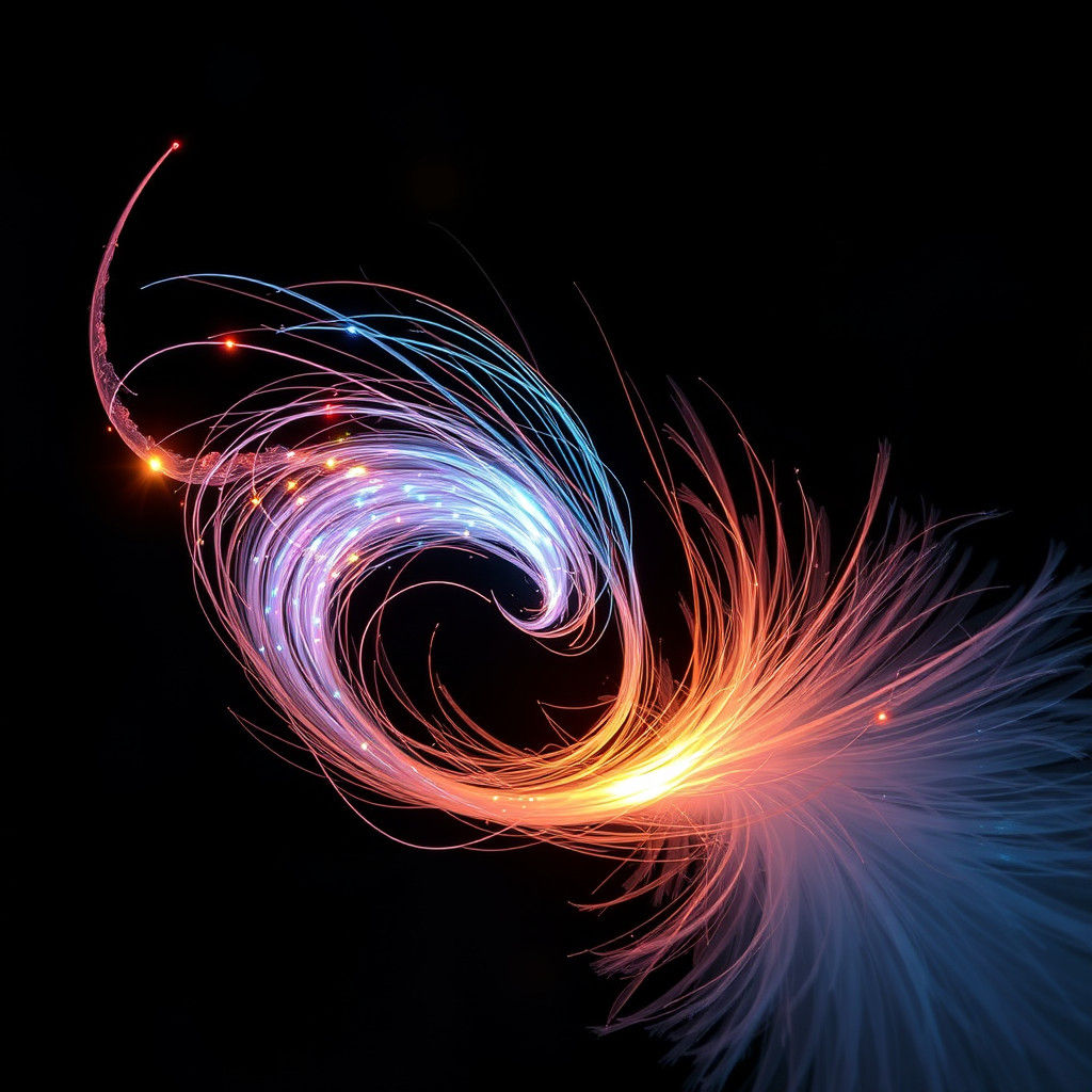 Abstract Luminous Composition of Tangled Forms