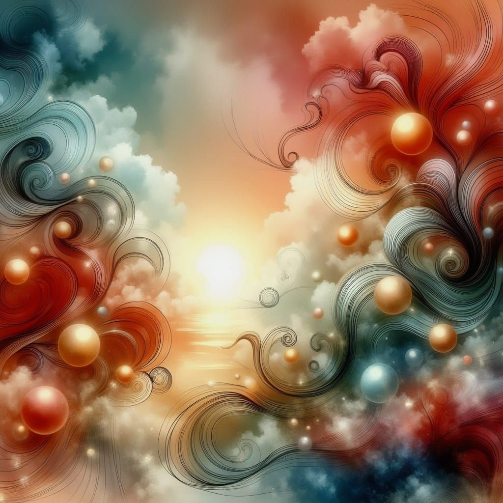 Ethereal Garden Scene in Vibrant Dreamlike Style