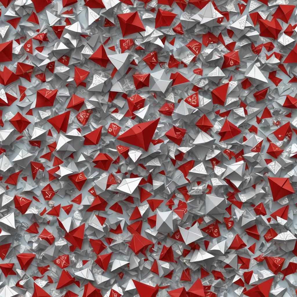 Origami Paper Folds Papercraft in Soft Focus