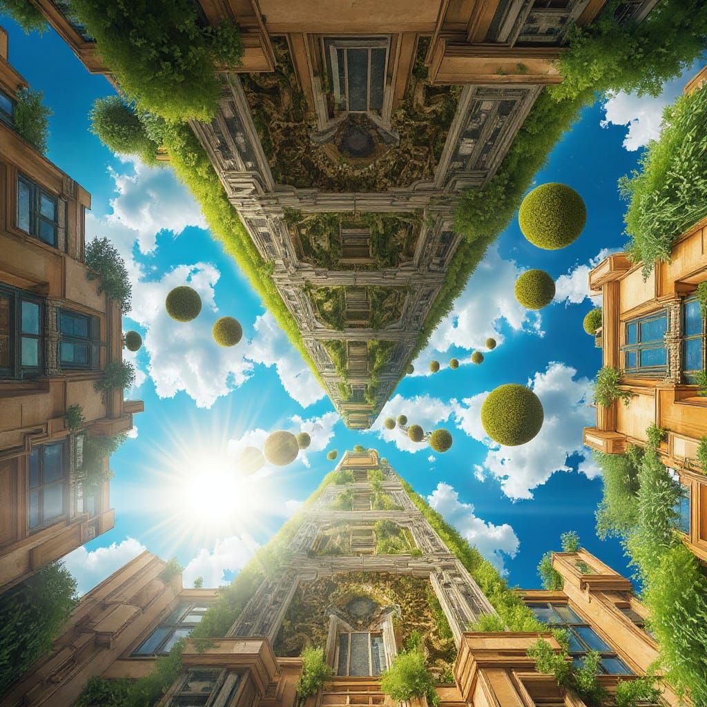 Inverted Babylon: An Upside-Down Optical Illusion