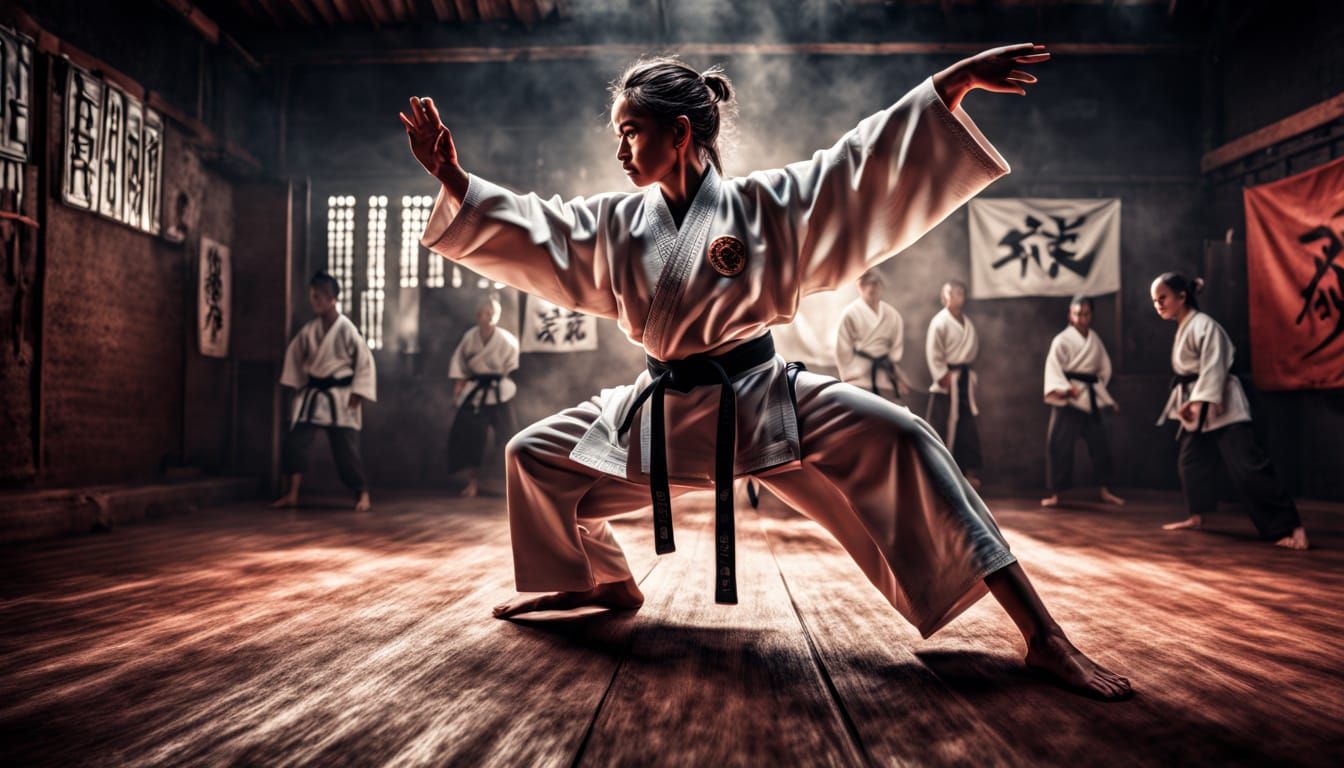 Hyperrealistic Art of Karate in Sharp Focus