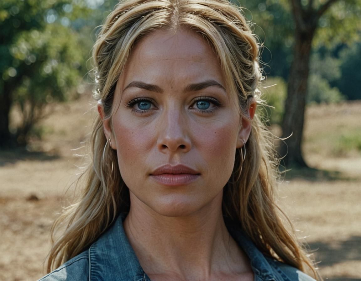 Christina Applegate with hair in a ponytail