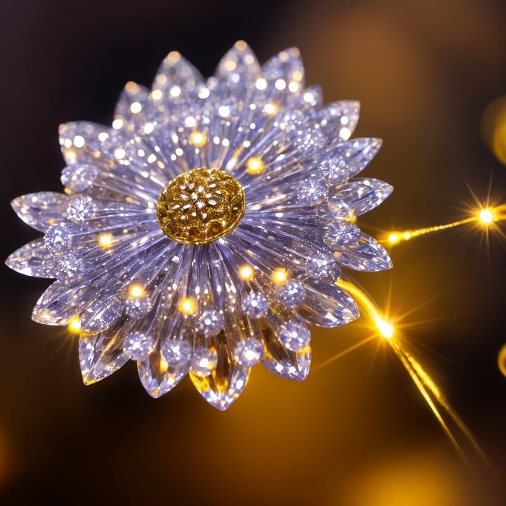 Shimmering Crystal Daisy in Volumetric Lighting