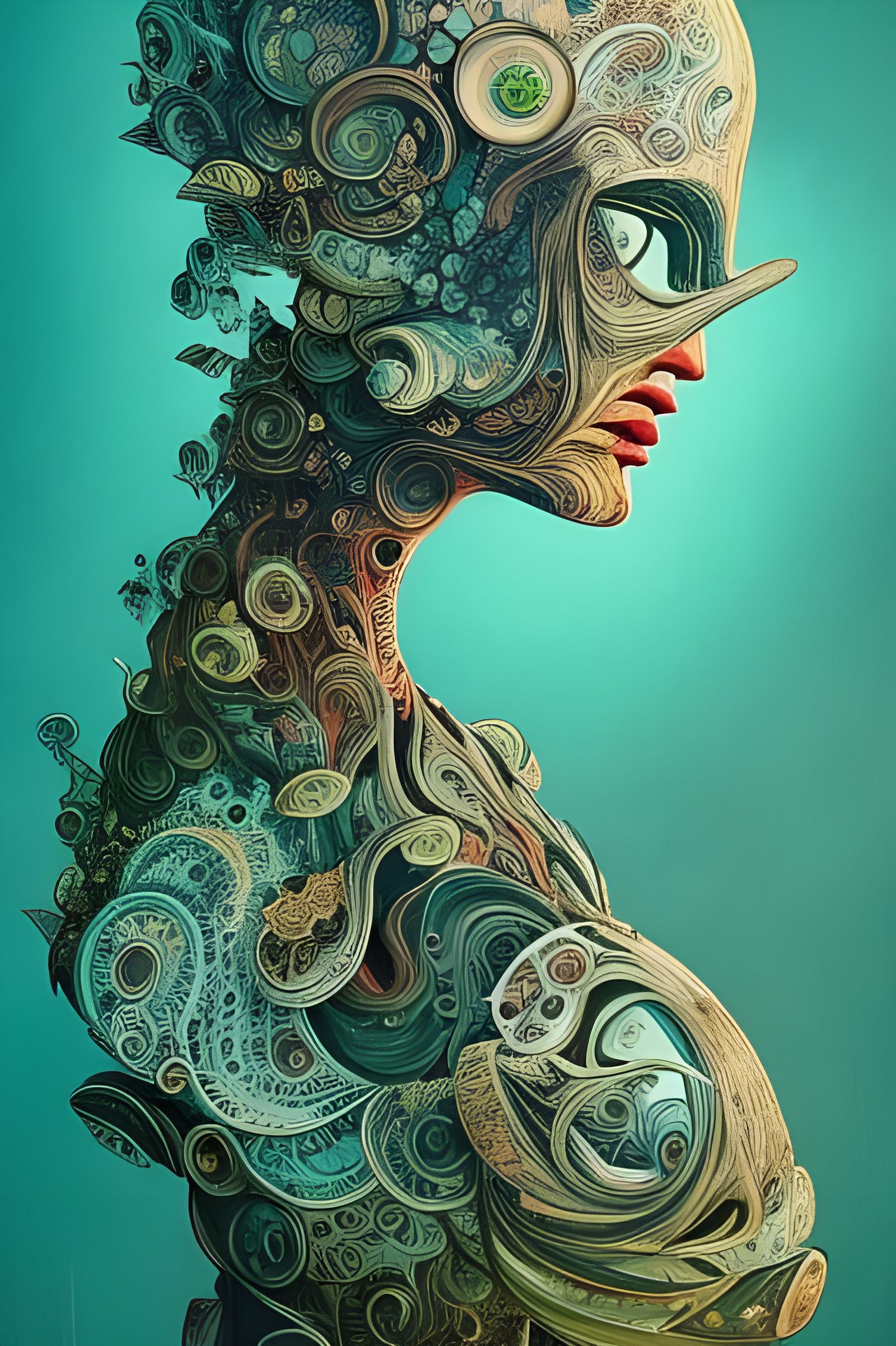 Psychedelic Geometric Visions, Digital Art Style