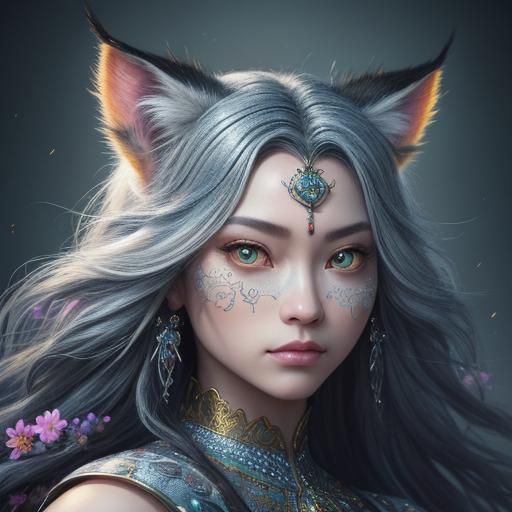 Charming Lynx Kitten with Holographic Details
