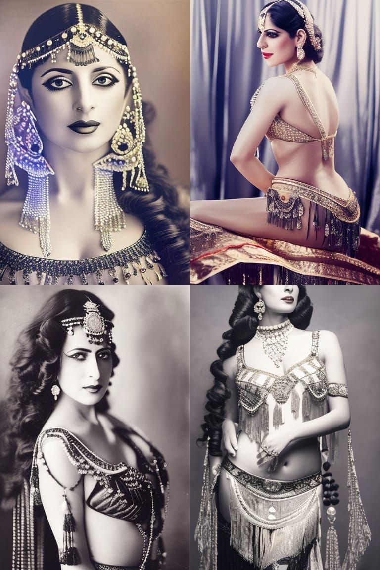 Vintage Belly Dancer Portrait in 1920s Style