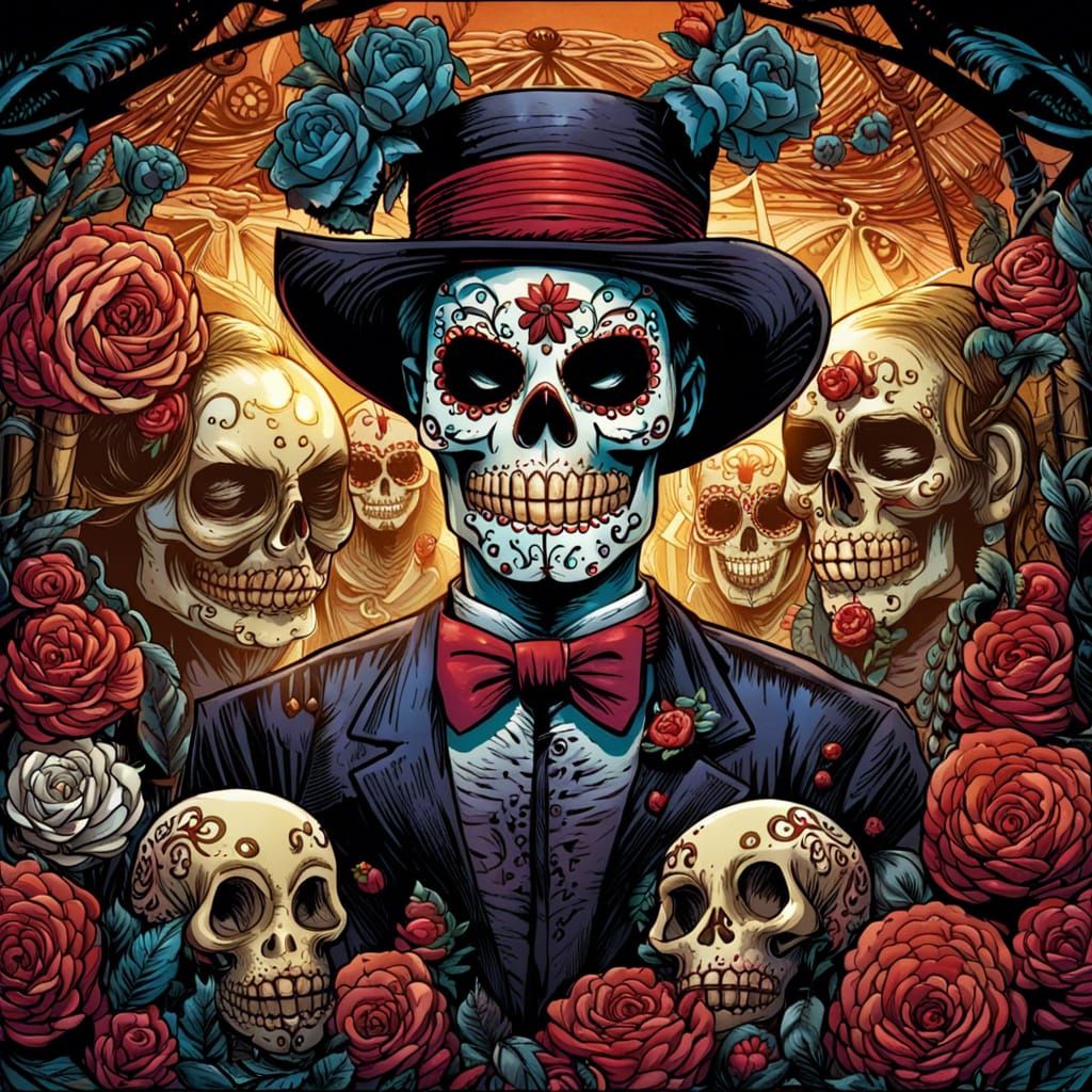 Día de los Muertos Comic Book Art