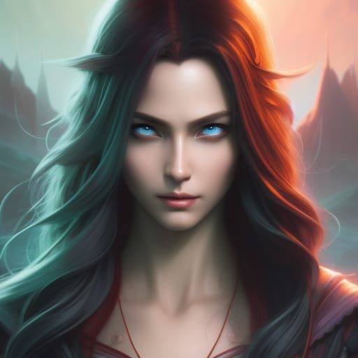 Victorian Assassin with Emerald and Ice Eyes