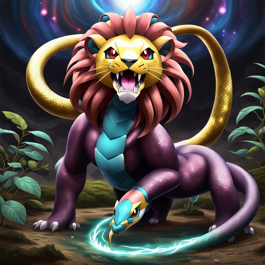 Cosmic Lion-Headed Snake Shiny Pokemon