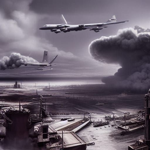 Epic Cold War Nuclear Conflict: Digital Matte Painting