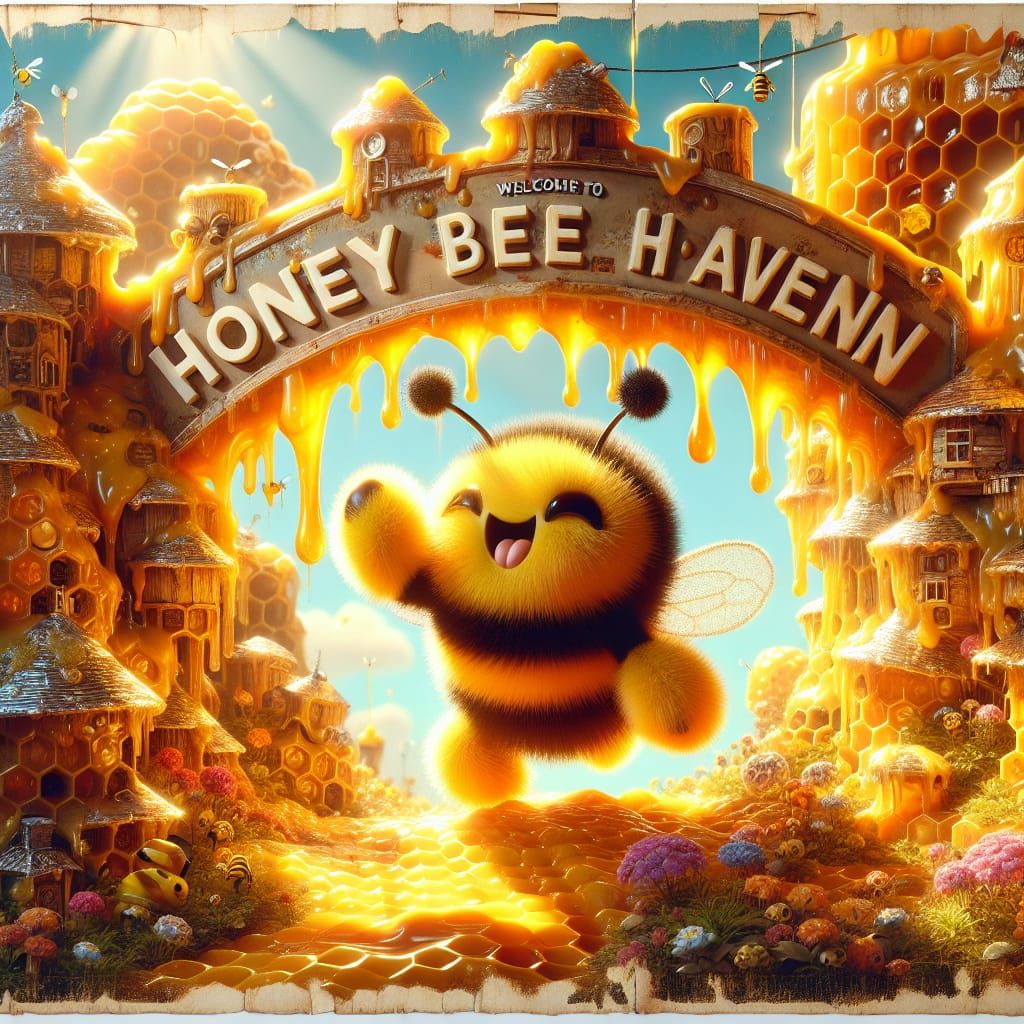Honeybee Haven: 3D Model in Vintage Style