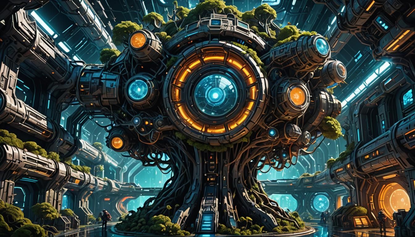 Biomechanical Space Station Concept Art in Unreal Engine 5