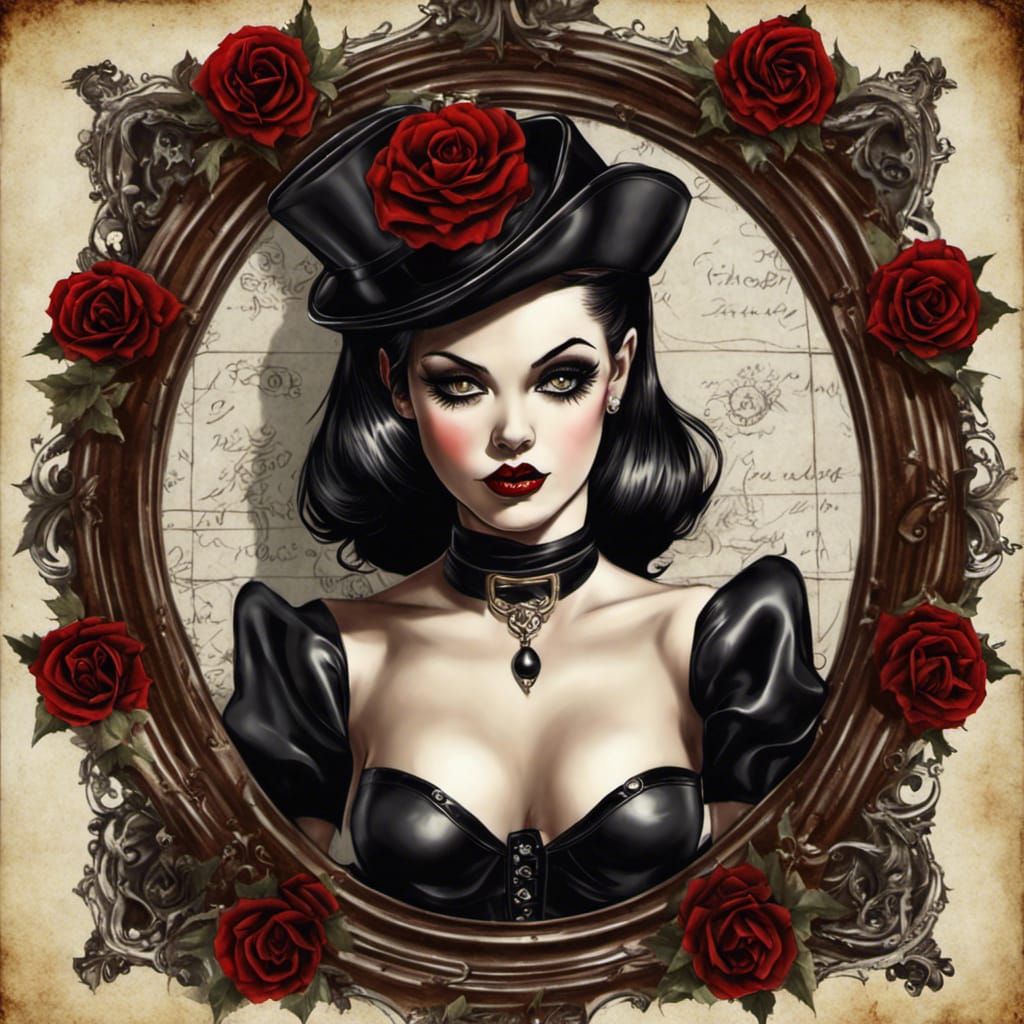 Pin up girls gothic art