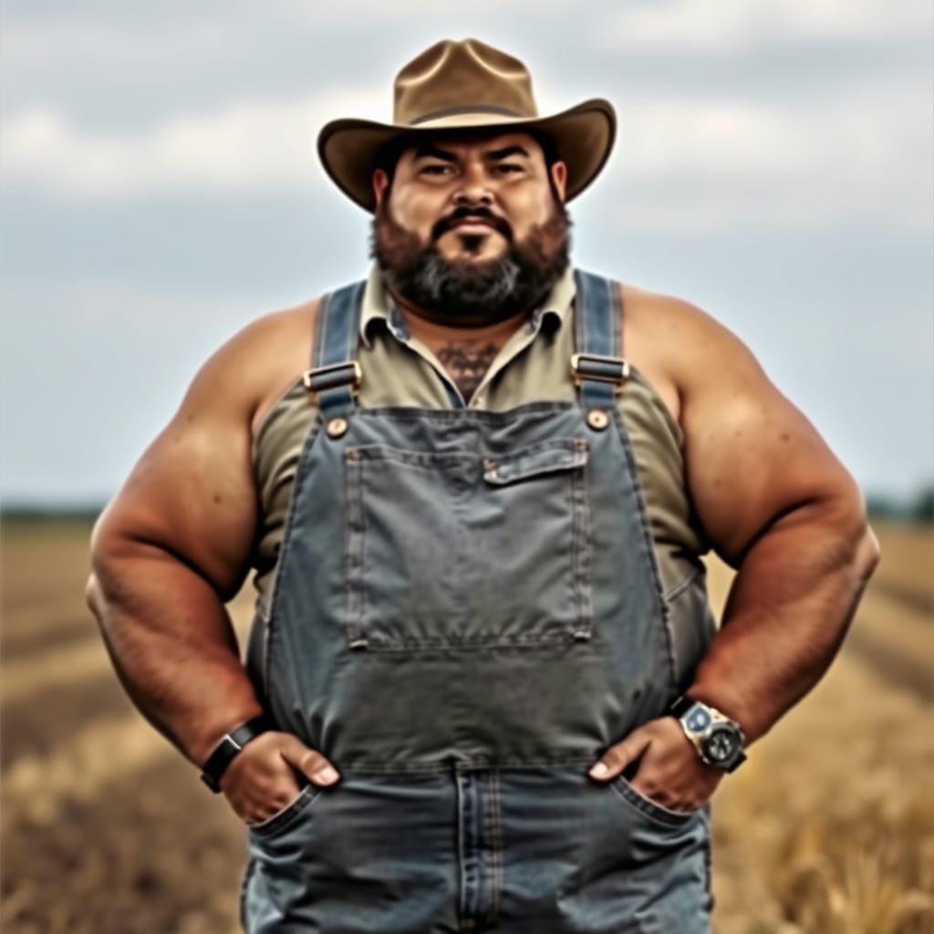 Chubby Buff Farmer with Double Watches