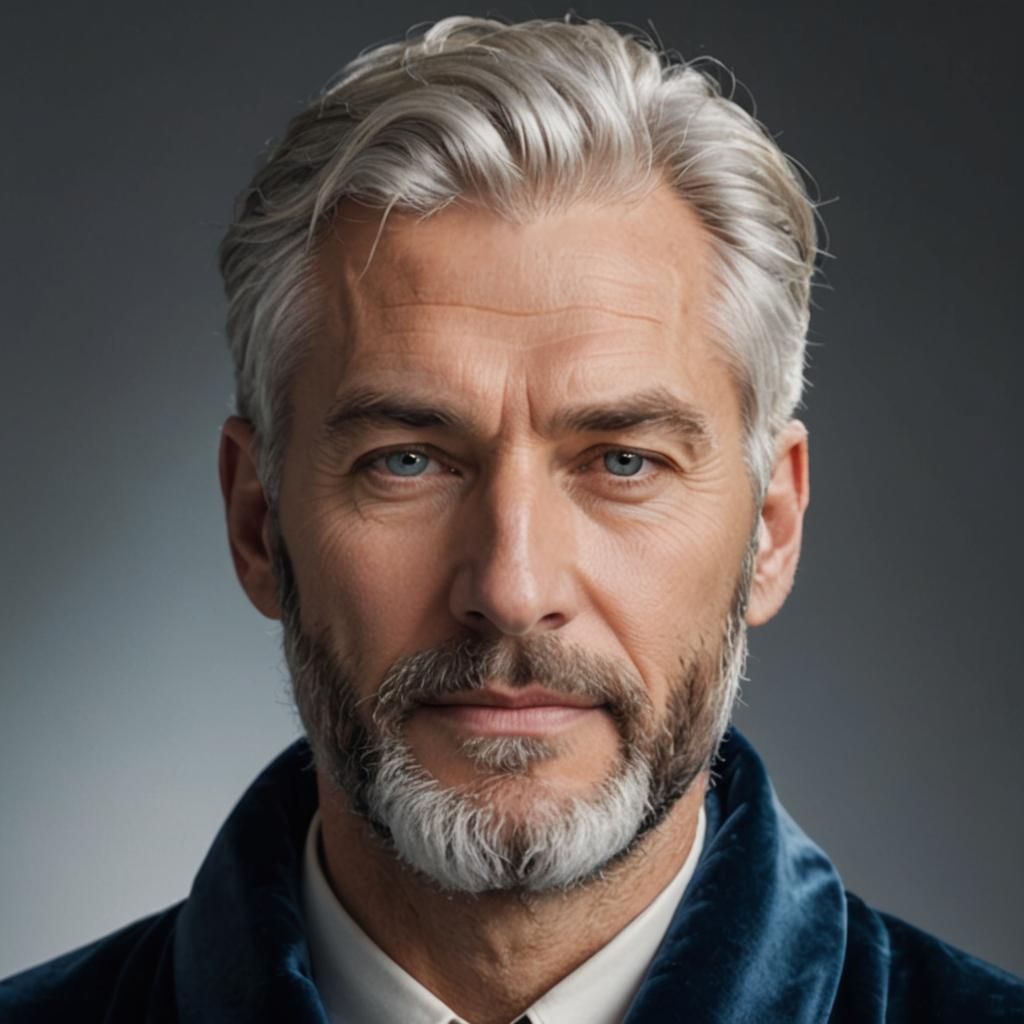 Silver-Haired Man Portrait in Renaissance Style