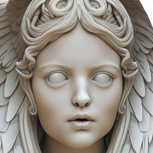 Detailed Marble Angel Statue: Digital Matte Painting