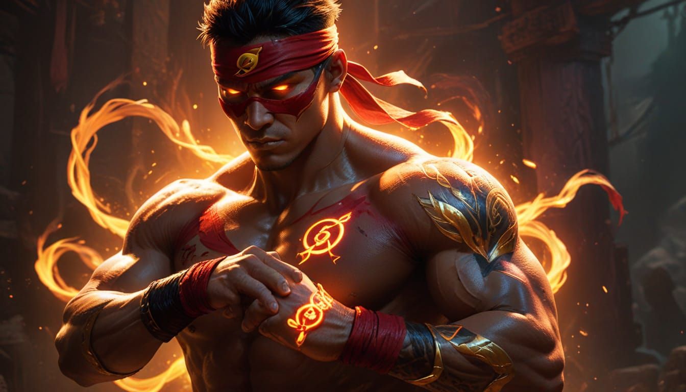 Lee Sin: Ionian Warrior in Vibrant Digital Art