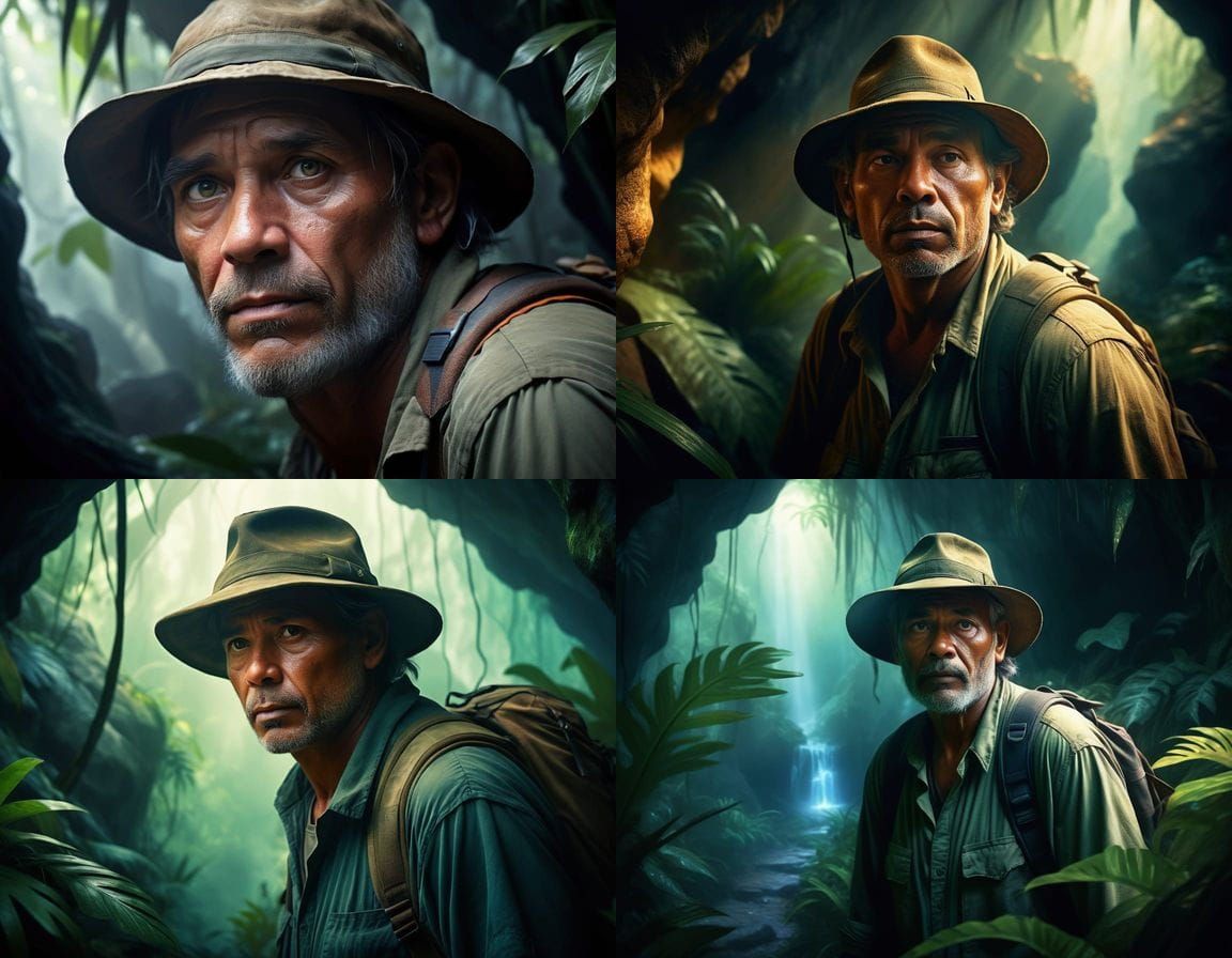 Jungle Explorer Discovers Mysterious Cave in Digital Paintin...