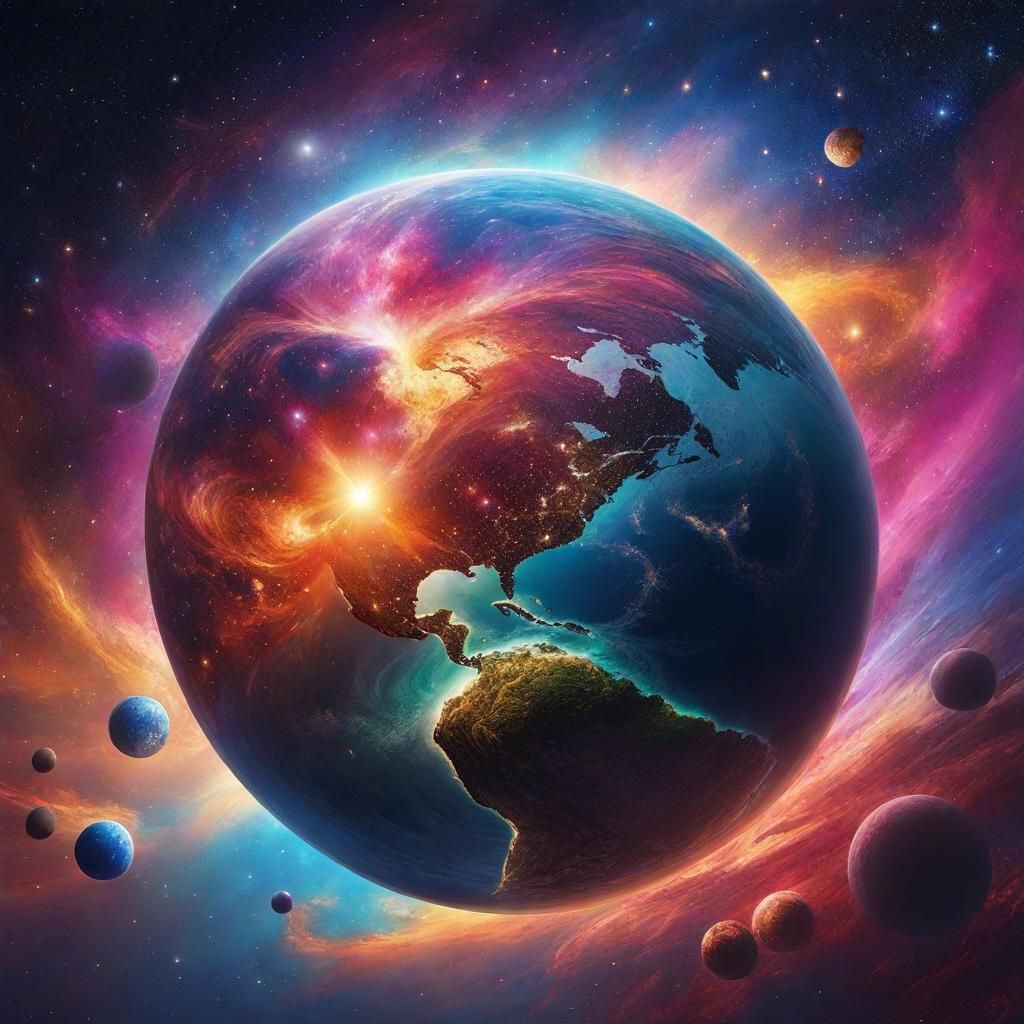 Galactic Heaven and Earth: Hyperrealistic Concept Art