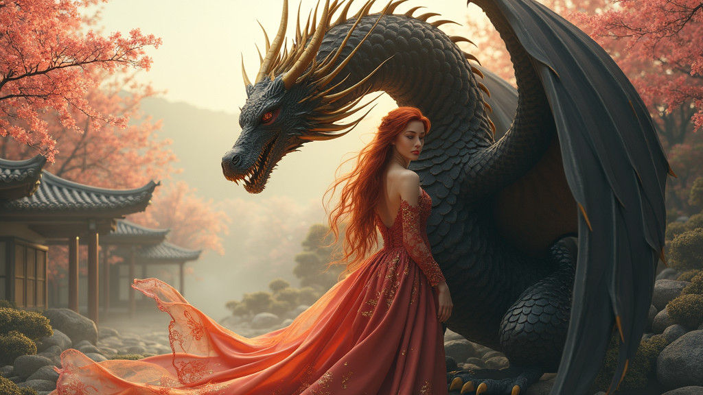 Dragon's Embrace: Golden Light on Japanese Landscape