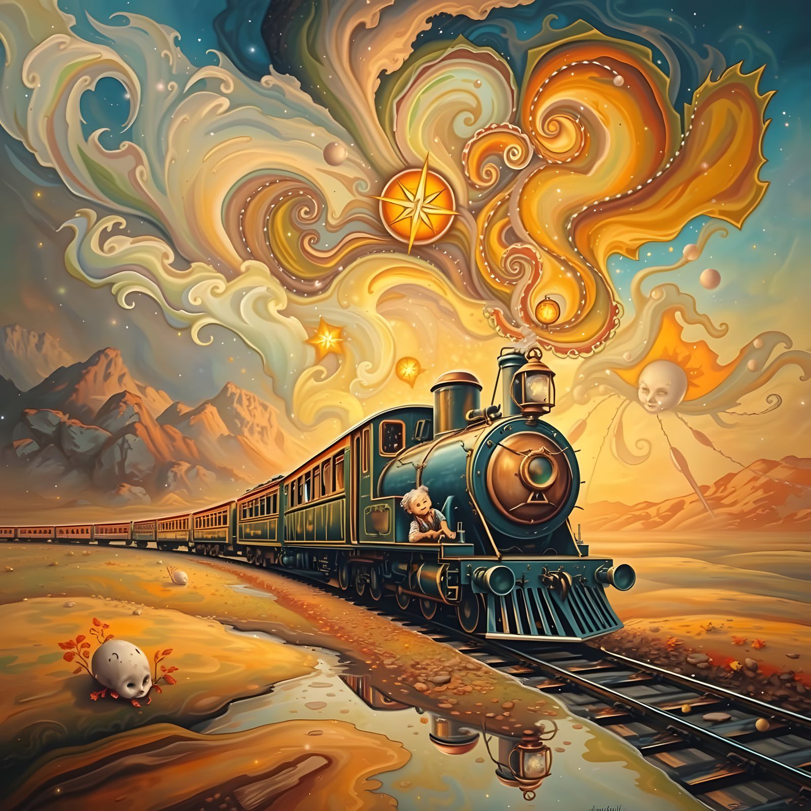 Ethereal Fantasy Landscape in Whimsical Style