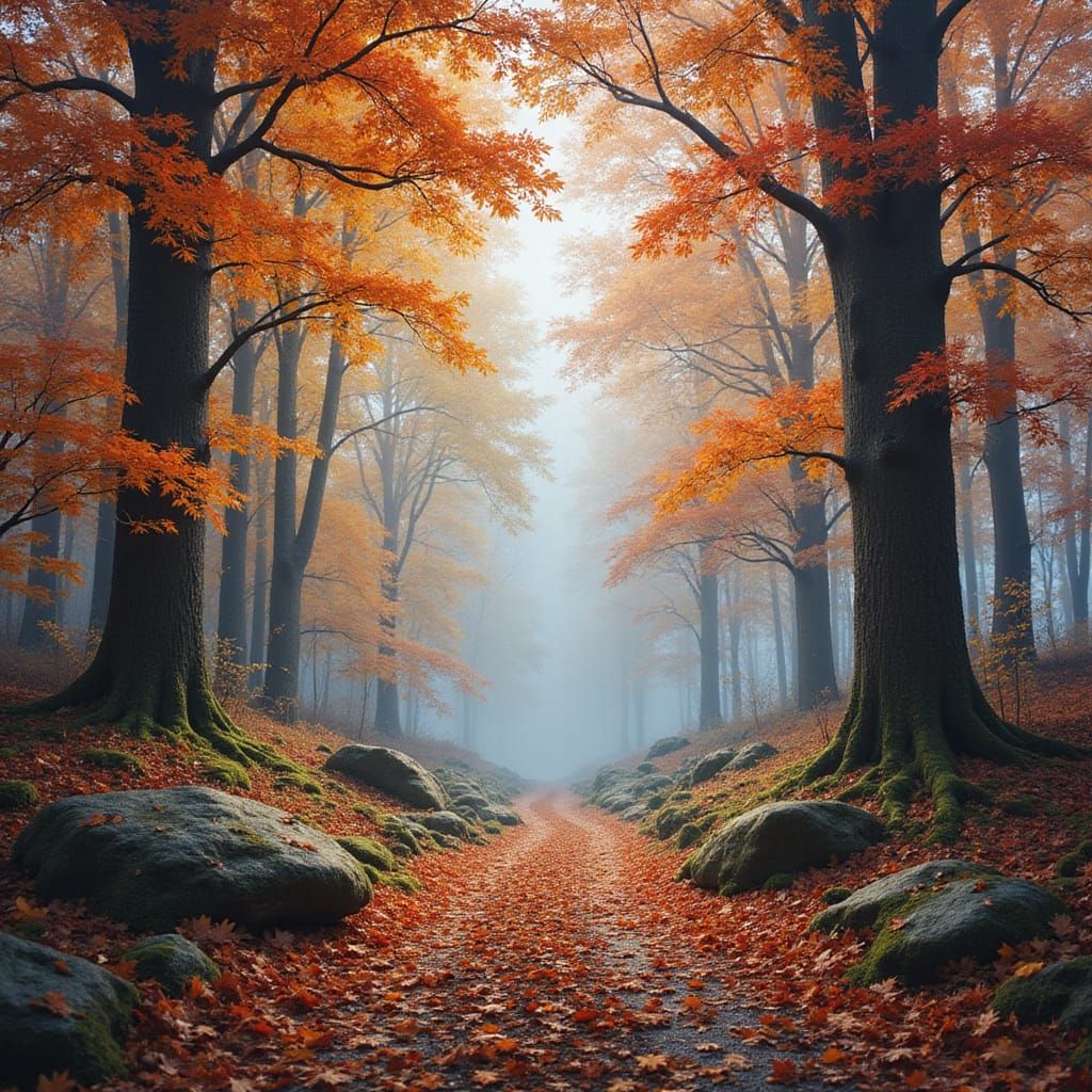 Fantasy Autumn Forest in Rich Colors