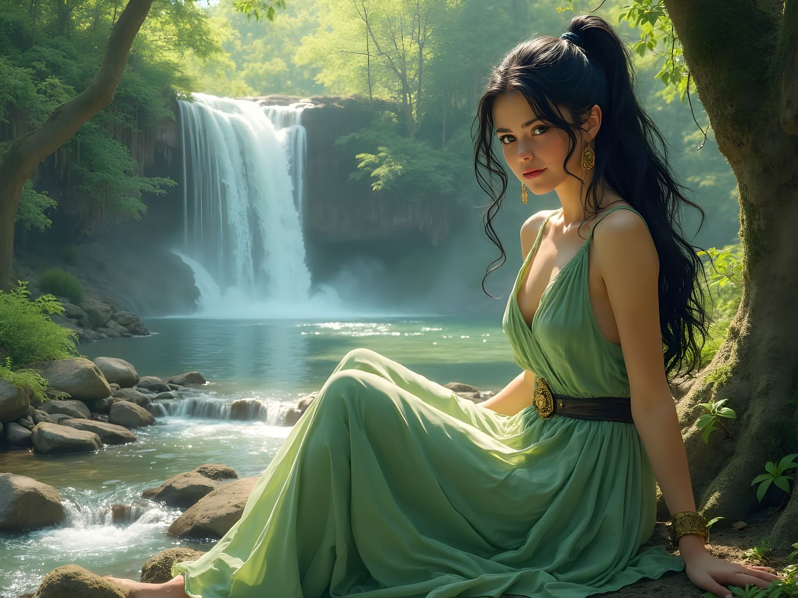 Norse Goddess Portrait in Woodland Setting