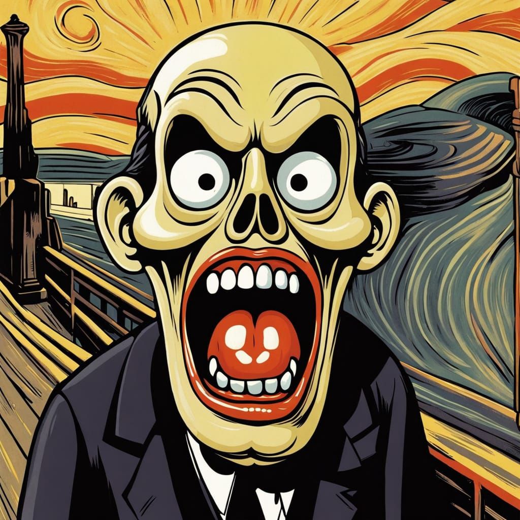 Don Martin Style "The Scream" Caricature