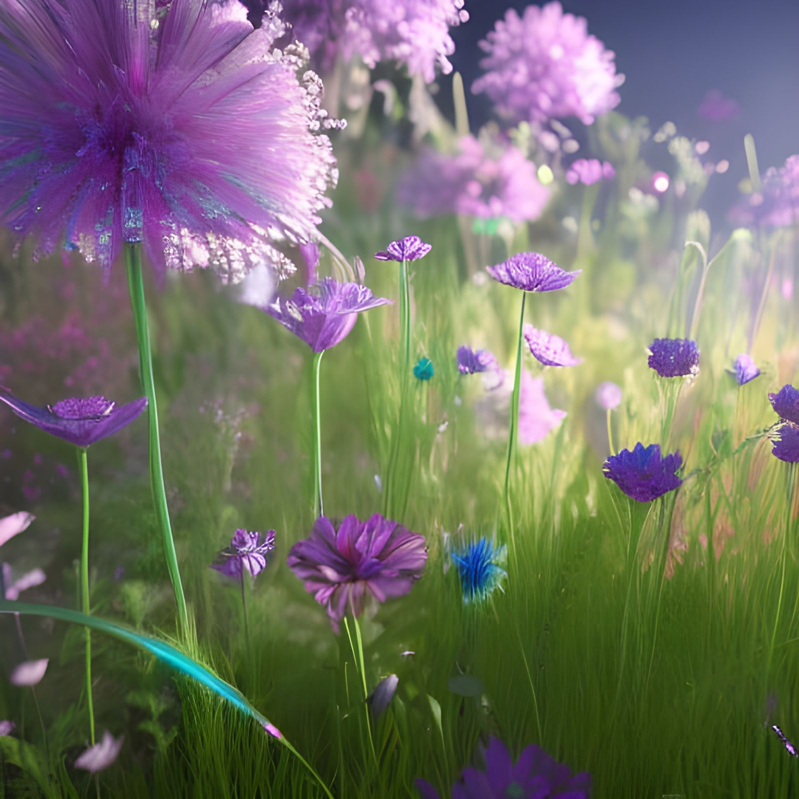 Iridescent Flowers Bloom in Secret Garden: Holographic Art
