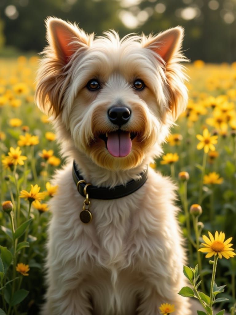 Moody Surreal Dog Portrait in Sunlight