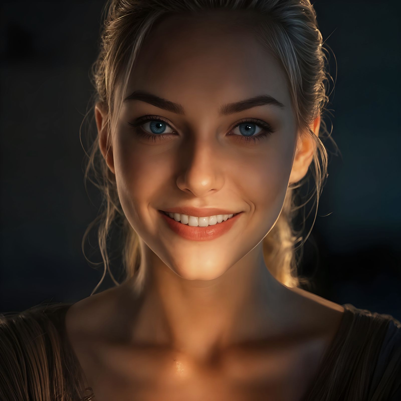 Ethereal Beauty with Golden Glow