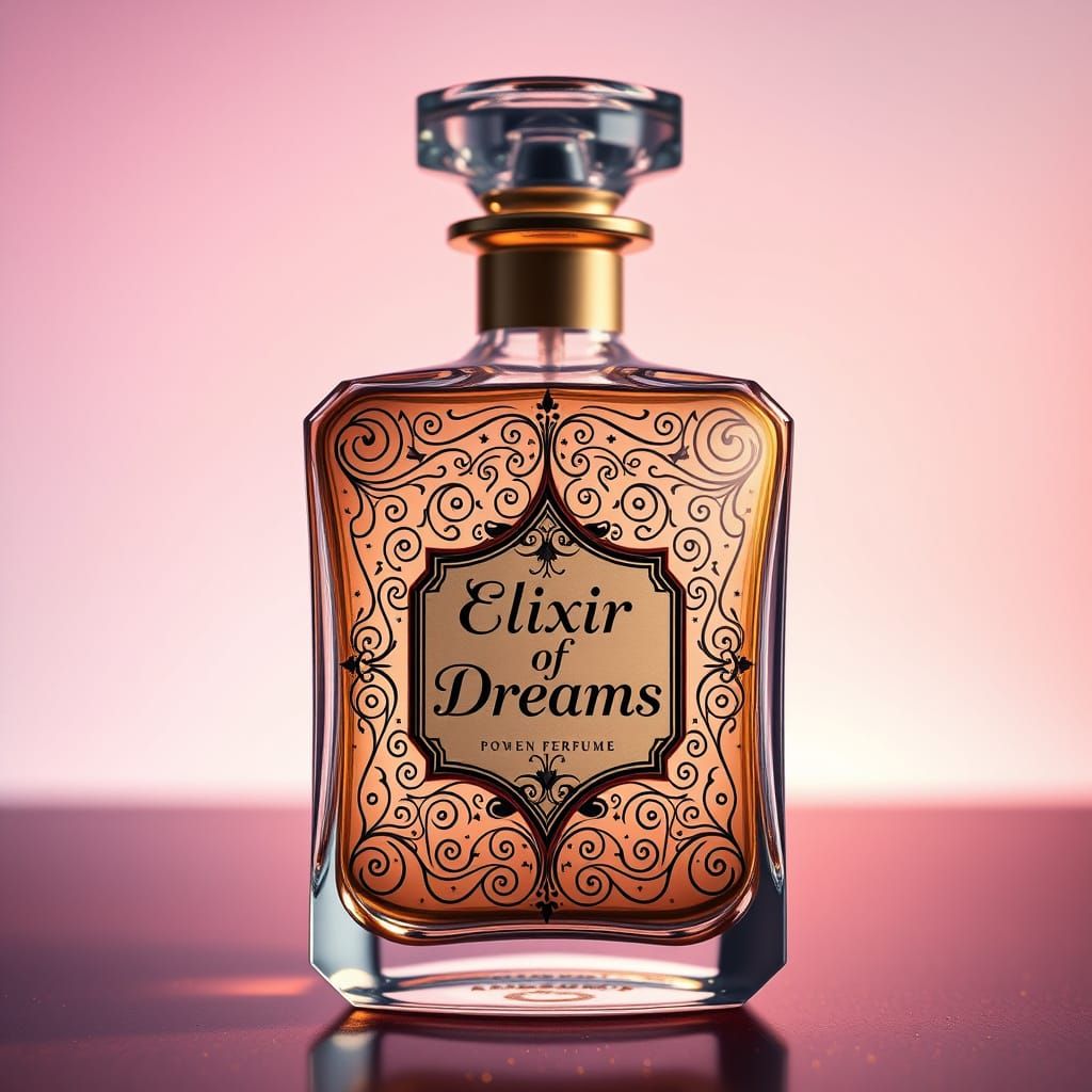 Luxurious Art Deco Perfume Bottle in Dreamy Lighting